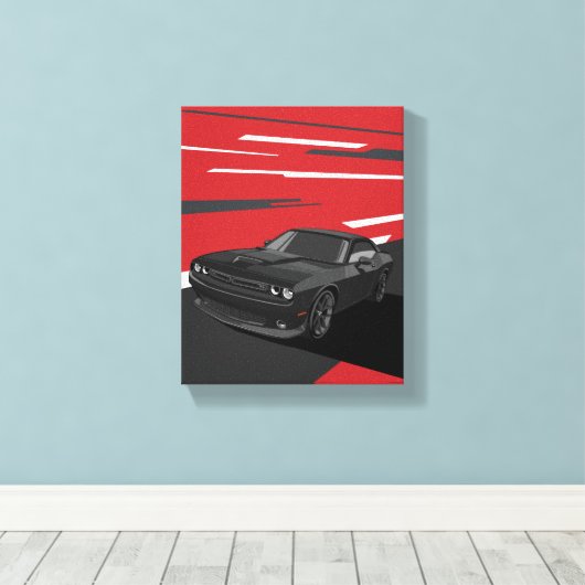 Challenger RT zwart Canvas Afdruk (Insitu (Houten vloer))