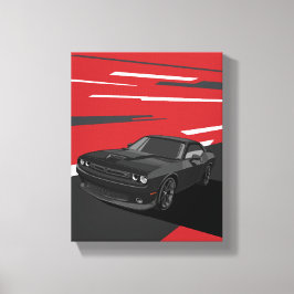 Challenger RT zwart Canvas Afdruk