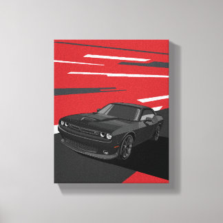 Challenger RT zwart Canvas Afdruk