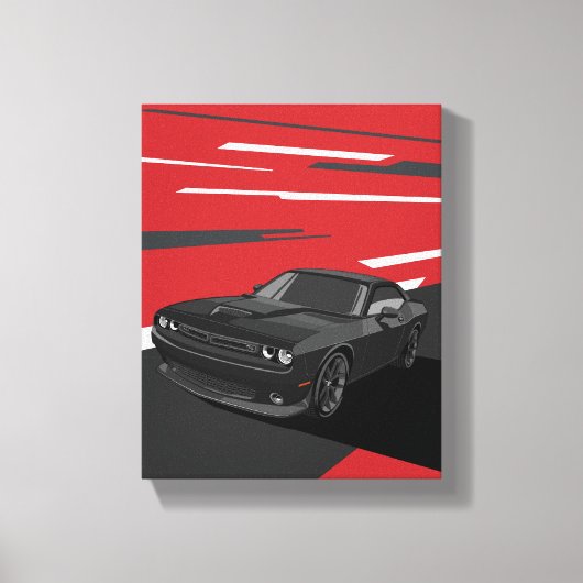 Challenger RT zwart Canvas Afdruk (Voorkant)