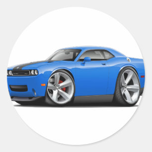 Challenger SRT8 Blue-Black Car Ronde Sticker