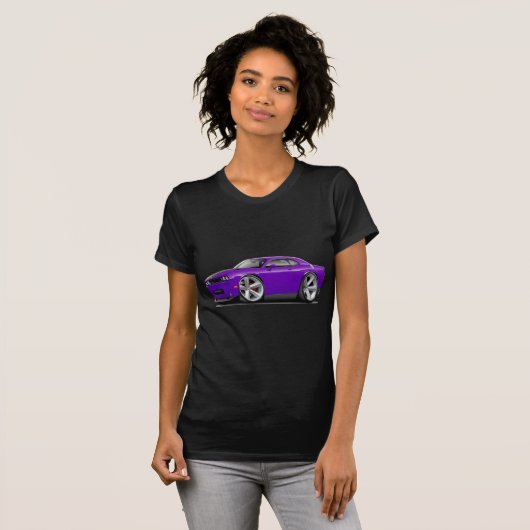 Challenger SRT8 Paars-Black auto T-shirt (Voorkant volledig)