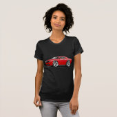 Challenger SRT8 Rood-zwarte auto T-shirt (Voorkant volledig)