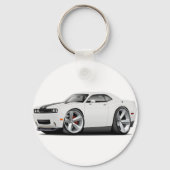 Challenger SRT8 Witte-Zwarte auto Sleutelhanger (Voorkant)