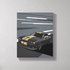Challenger Zwart Canvas Afdruk
