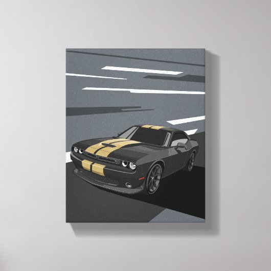 Challenger Zwart Canvas Afdruk (Voorkant)