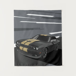 Challenger Zwart Wandkleed