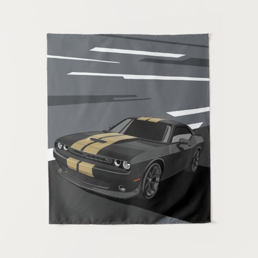 Challenger Zwart Wandkleed (Voorkant)