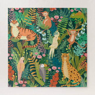 Challenging Watercolor Jungle Jigsaw Puzzle Legpuzzel