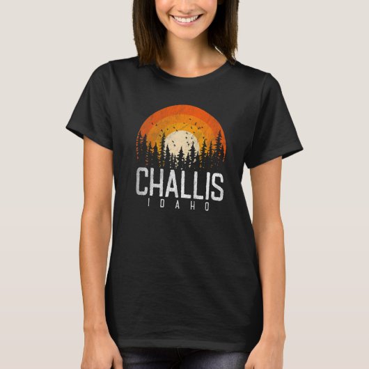 Challis Idaho ID Retro Style  70s 80s 90s T-shirt (Voorkant)