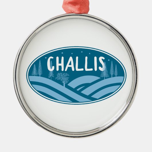 Challis Idaho Outdoors Metalen Ornament (Voorkant)