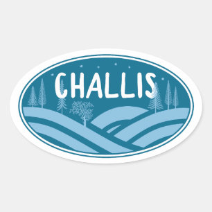Challis Idaho Outdoors Ovale Sticker