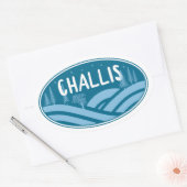 Challis Idaho Outdoors Ovale Sticker (Envelop)