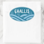 Challis Idaho Outdoors Ovale Sticker (Tas)