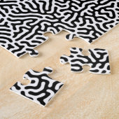 Challuitdagende Chaos Monochrome Black White Geome Legpuzzel (Zijkant)