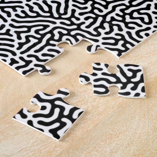 Challuitdagende Chaos Monochrome Black White Geome Legpuzzel (Zijkant)