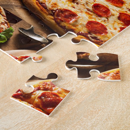 Challuitdagende pizzakpuzzel legpuzzel (Zijkant)