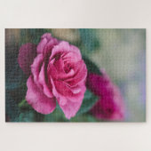 Challuitdagende roze rozen legpuzzel (Horizontaal)