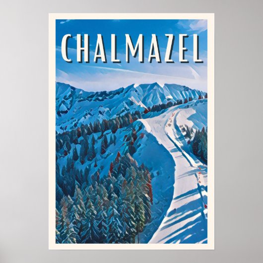 Chalmazel Skigebied Poster (Voorkant)