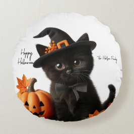 Chalot halloween Citrouille Family Rond Kussen