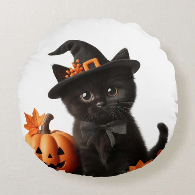 Chalottin halloween Citrouille Family Rond Kussen (Voorkant)