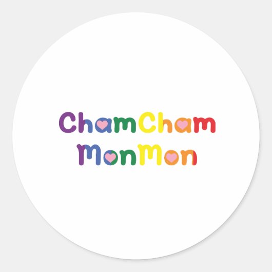 Cham Cham Mon Ronde Sticker (Voorkant)