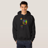 Chamaleon Watercolor Pride  Vibrant Rainbow Design Hoodie (Voorkant volledig)