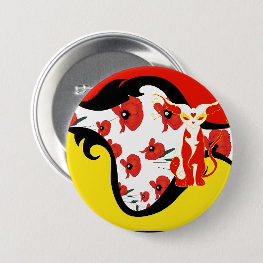 Chamalion Ronde Button 7,6 Cm (Voorkant /achterkant)