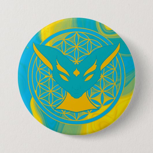 Chamalion Ronde Button 7,6 Cm (Voorkant)