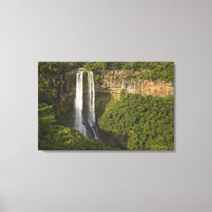 Chamarel Waterfall-most op Mauritius, over Canvas Afdruk