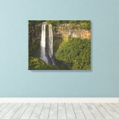 Chamarel Waterval-hoogste op Mauritius, meer dan Canvas Afdruk (Insitu (Houten vloer))