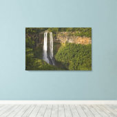 Chamarel Waterval-hoogste op Mauritius, meer dan Canvas Afdruk (Insitu (Houten vloer))
