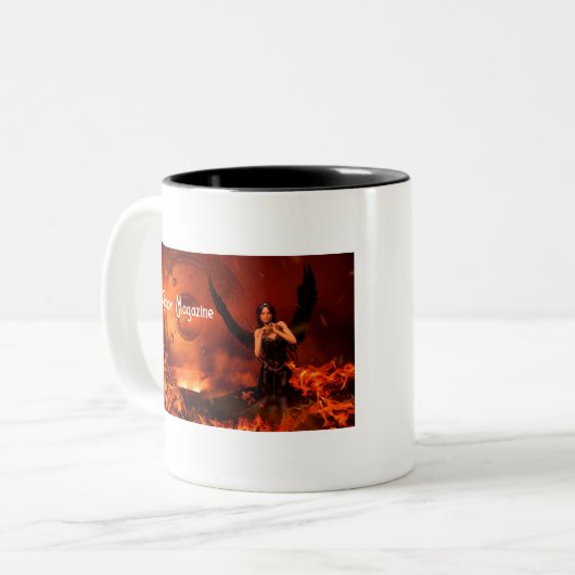 Chamber Magazine Banner 3 Tweekleurige Koffiemok (Voorkant links)