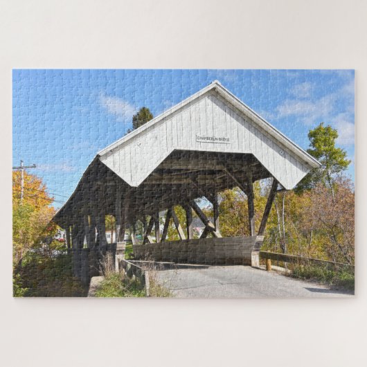 Chamberlin Mill Covered Bridge, Lyndon, Vermont Ji Legpuzzel (Horizontaal)