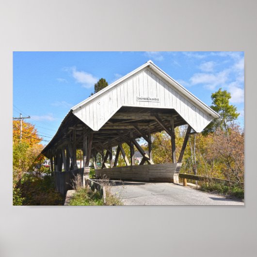 Chamberlin Mill Covered Bridge, Lyndon, Vermont Po Poster (Voorkant)