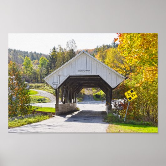 Chamberlin Mill Covered Bridge, Lyndon, Vermont Poster (Voorkant)