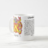 Chambers Family Coat of Arms op een mok (Voorkant links)