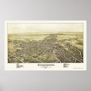 Chambersburg, PA Panorama Map - 1894 Poster