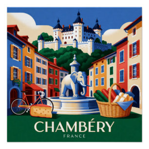 Chambéry Frankrijk Alpine Stad Reizen Perfect Poster