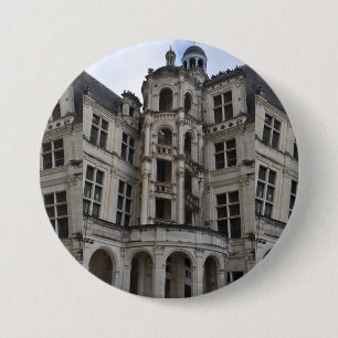 Chambord castle, trap van Leonardo da Vinci. Ronde Button 7,6 Cm