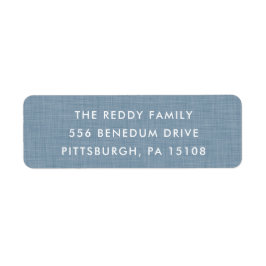 Chambray blauw baby shower eenvoudig retouradres etiket