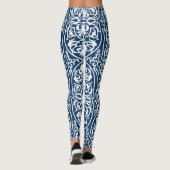 Chambray Blue Damask Vrouwen Leggings (Achterkant)