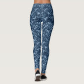Chambray Blue Shimmering Dahlia's Vrouwenlegging Leggings (Achterkant)
