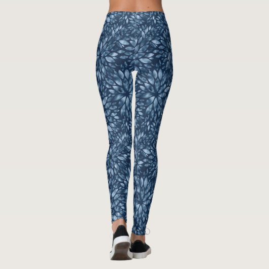 Chambray Blue Shimmering Dahlia's Vrouwenlegging Leggings (Achterkant)
