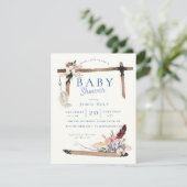 Chambray Boho BabyShower Kaart (Staand voorkant)
