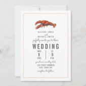 Chambray Lobster Pinstripe Wedding Kaart (Voorkant)