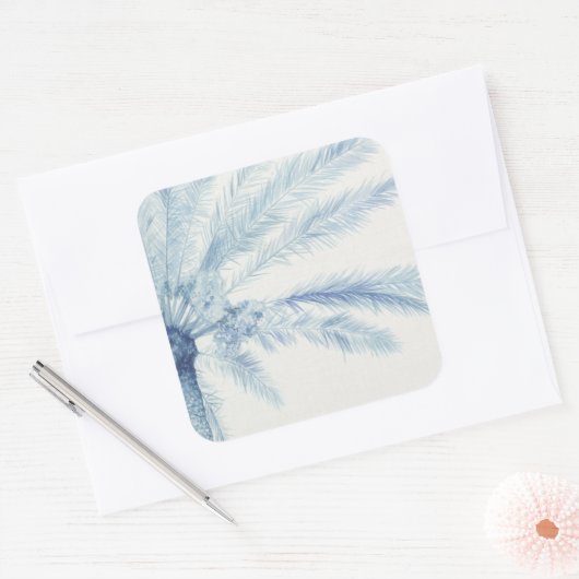 Chambray Palms II Vierkante Sticker (Envelop)