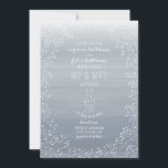 Chambray Waterverf geïnspireerd baby's adem bruilo Kaart<br><div class="desc">Een florale huwelijksuitnodiging met de adem van een borderbaby. Achtergrond is blauw chambray waterverf geïnspireerd ontwerp. Personaliseer de tekst.</div>