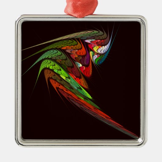 Chameleon Abstract Art Square Metalen Ornament (Voorkant)