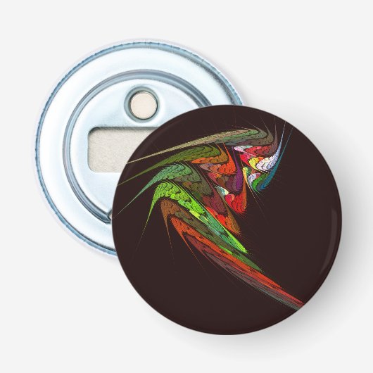 Chameleon Abstracte Art Button Flesopener (Voorkant)